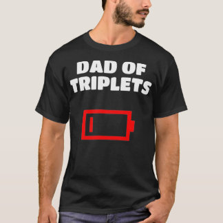 Camiseta Pai Cansado De Tripletes Pai Com Bebês Tripletos