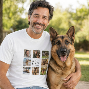 Camiseta Pai cão GSD papai fotocolagem branco