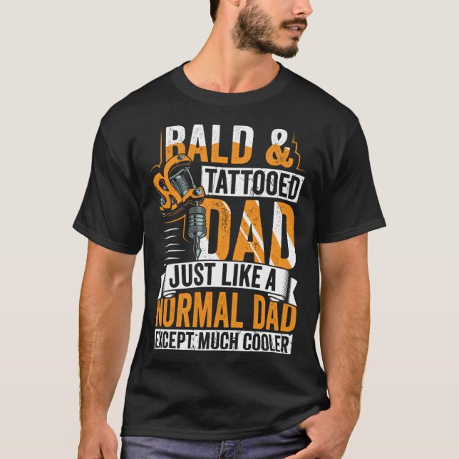 Camiseta Pai careca e tatuado Humor Dia do Pai (Frente)