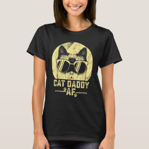 Camiseta Pai Cat Af Óculos De Sol Vintage Retro