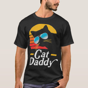 Camiseta Pai Cat Vintage 80s Estilo Cat. Óculos de sol retr