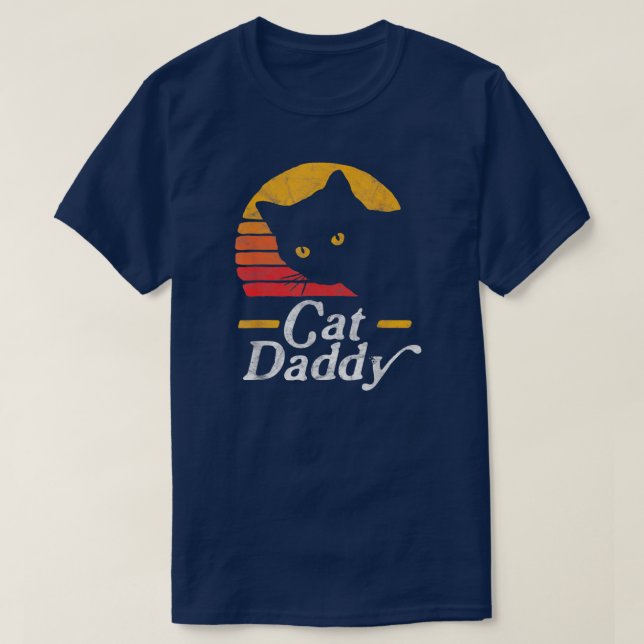 Camiseta Pai Cat Vintage Oitava Estilo Cat Retro (Frente do Design)