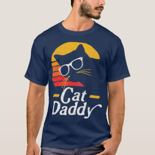Camiseta Pai Cat Vintage Oitava Estilo de Gato Hipster