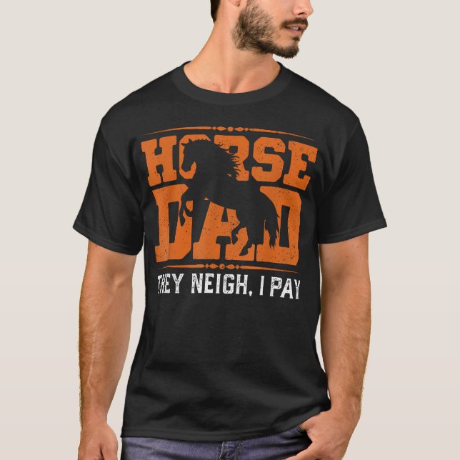 Camiseta Pai Cavalo Eles Relincham Eu (Frente)