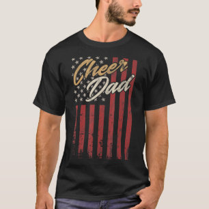 Camiseta Pai cheerleader Cheque Pai American Flag School