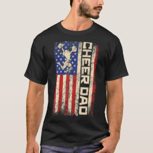 Camiseta Pai cheerleader Cheque Pai americano Bandeira Padr