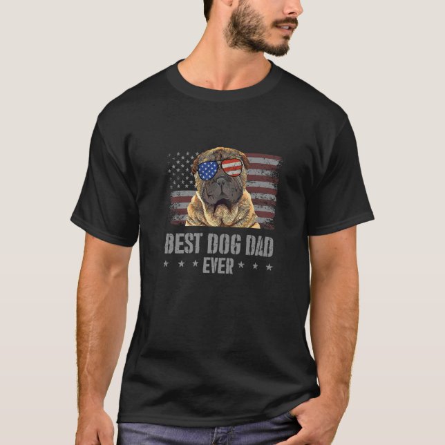 Camiseta Pai Chinês de Shar-Pei Melhor Cachorro Nunca Retro (Frente)