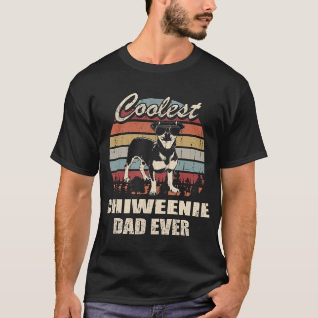 Camiseta Pai Chiweenie Mais Fresco Alguma Vez Com Retro Vin (Frente)