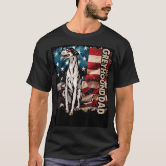 Camiseta Pai Cinzento-Branco Bandeira Americana Patriótica 