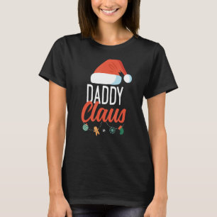 Camiseta Pai Claus Família Engraçada Casais de Natal Pai Sa