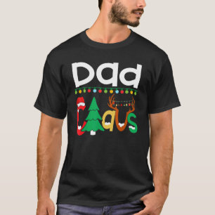 Camiseta Pai Claus Luzes das Árvores Rebeldes Fam de Natal