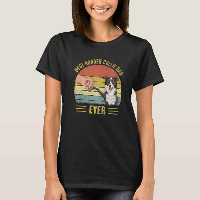 Camiseta Pai Collie De Melhor Fronteira Alguma Vez Com Gord (Frente)