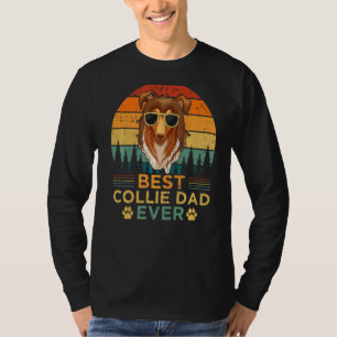 Camiseta Pai Collie Melhor do Estilo Retro do Mens