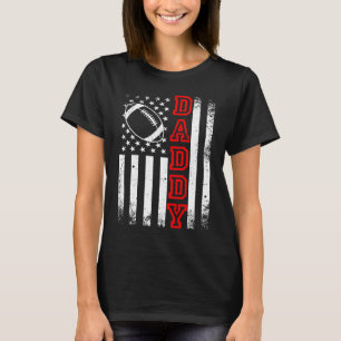 Camiseta Pai Com A Bandeira Americana De Futebol A Mãe Pai