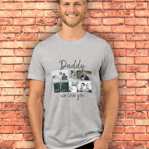 Camiseta Pai com Crianças e Colagem de Fotos de Pai Familia