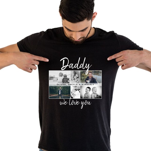 Camiseta Pai com Crianças e Colagem de Fotos de Pai Familia (Criador carregado)