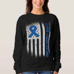Camiseta Pai com Diabetes Tipo 1 Fita do Diabetes e Bandeir