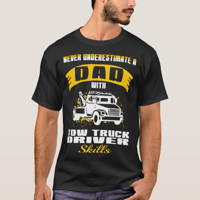 Camiseta Pai Com Habilidades De Drivers De Caminhão (Frente)