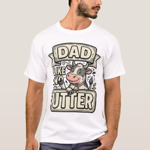 Camiseta Pai Como Sem Úbere Vaca Engraçada Design Vetorial 