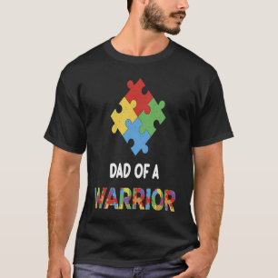 Camiseta Pai Consciente do Autismo de um Guerreiro Crianças
