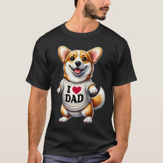 Camiseta Pai Corgi Eu Amo Pai Amante Corgi