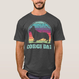Camiseta Pai Corgi Rainbow Welsh Corgi Puppy Dog Owner