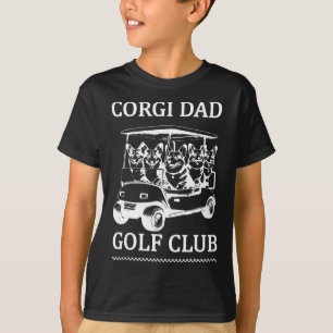Camiseta Pai Corgi Retro Taco de Golfe Cachorro Fofo Jogand