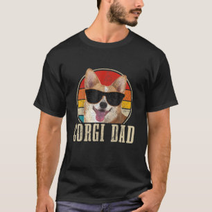 Camiseta Pai Corgi Vintage Óculos de sol Funny Corgi Propr