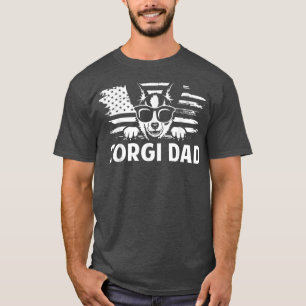 Camiseta Pai Corgi Vintage Óculos de sol Funny Corgi Propri