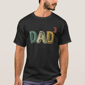 Camiseta Pai Cortado Pai De Três Mens Cita Feliz Natal