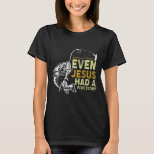 Camiseta Pai Cristão Vintage Pesca Mesmo Jesus Tinha Um Pei