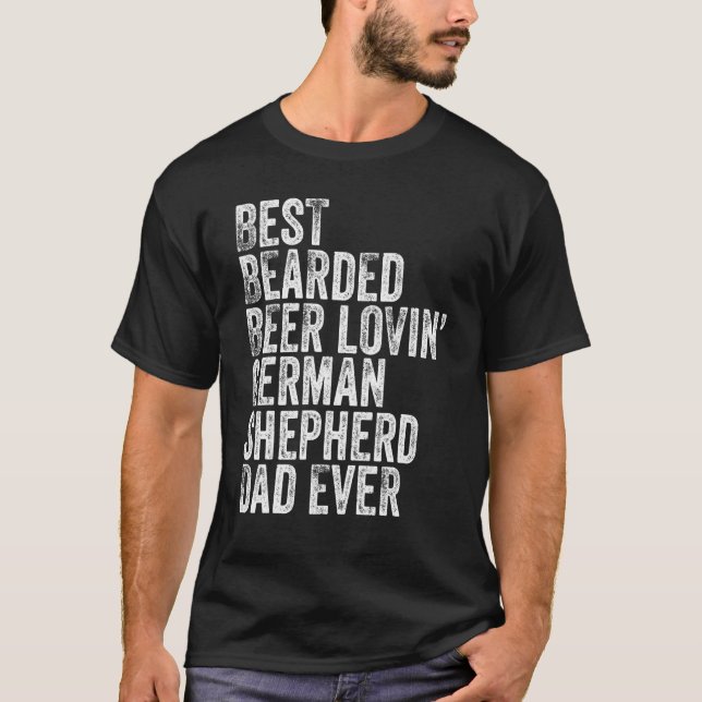 Camiseta Pai D De German shepherd De Beer Lovin De Melhor C (Frente)