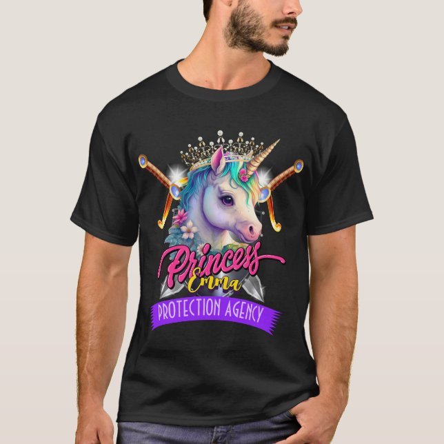 Camiseta Pai da Agência de Proteção da Princesa do Unicórni (Frente)