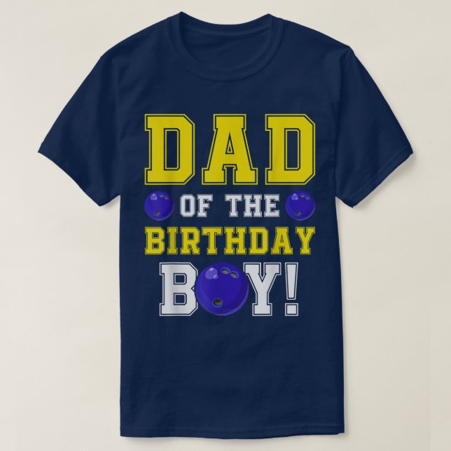 Camiseta Pai da Boliche de aniversário Fathe (Frente do Design)