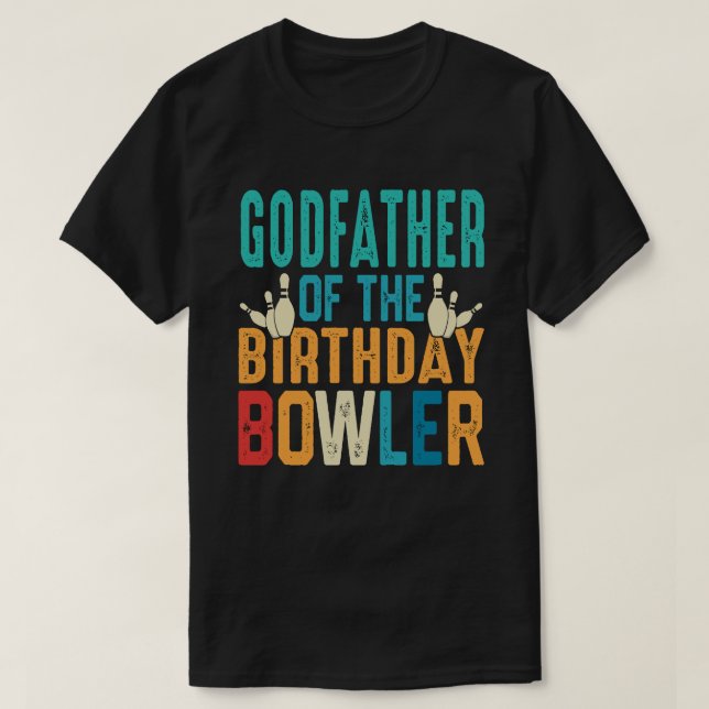 Camiseta PAI DA Boliche de Bowler de Aniversário (Frente do Design)