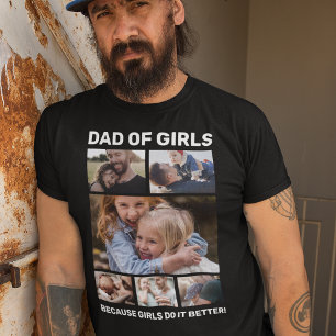 Camiseta Pai da Colagem de Fotos de Raparigas