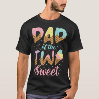 Camiseta Pai da Duas Garota Doce de Aniversário