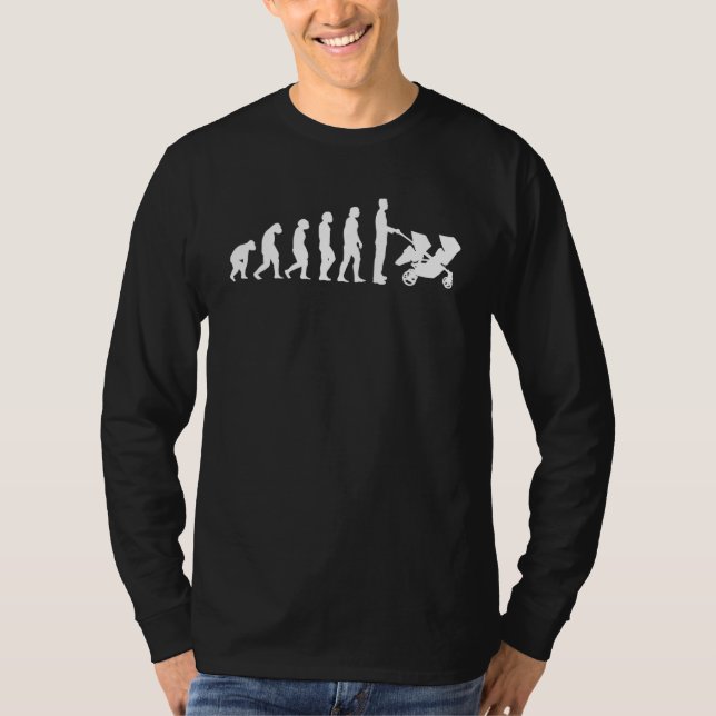Camiseta Pai Da Evolução De Mens Com Pai De Rolagem De Gême (Frente)