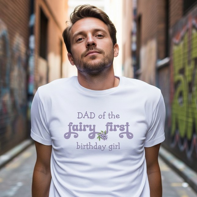 Camiseta Pai da Fada Roxa do Primeiro Morango Aniversário (Criador carregado)