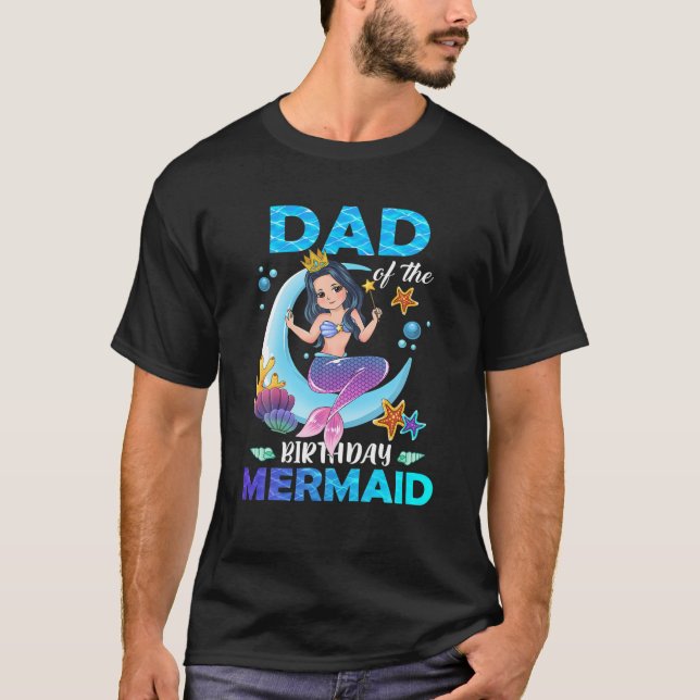 Camiseta Pai Da Família Aniversário De Sereia (Frente)