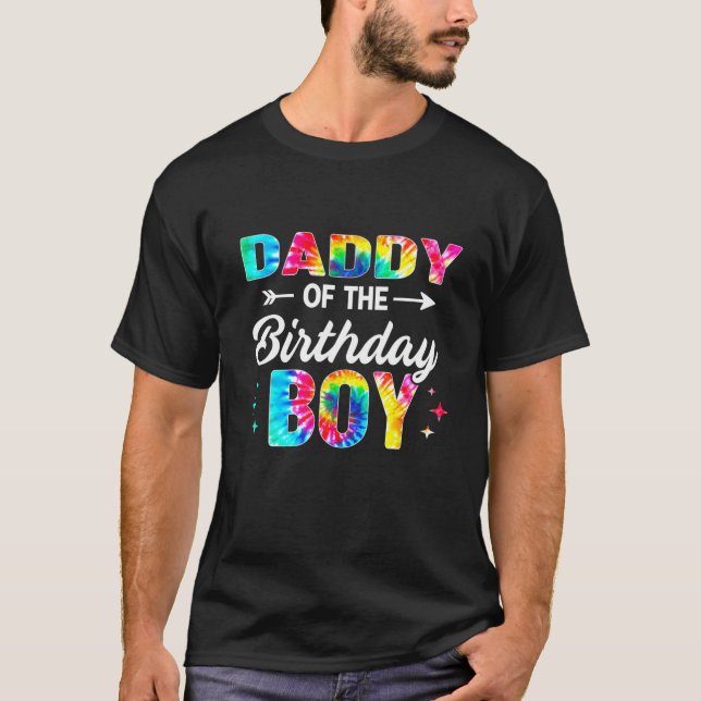 Camiseta Pai Da Família Aniversário Tie Dye (Frente)