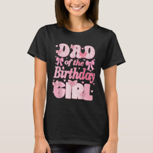Camiseta Pai Da Família Birthday Girl Pink Coquette Arco