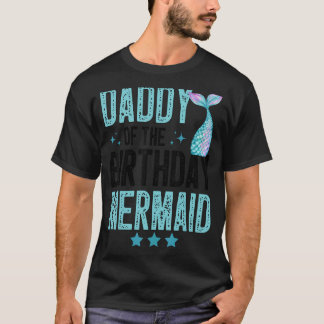 Camiseta Pai Da Família De Sereias De Aniversário