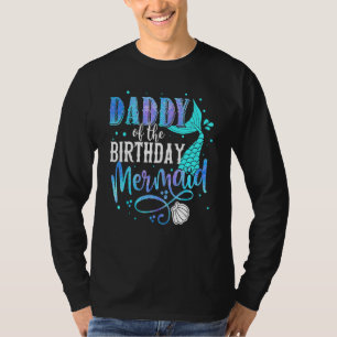 Camiseta Pai Da Família De Sereias De Aniversário