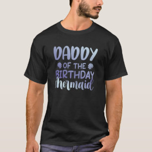 Camiseta Pai Da Família De Sereias De Aniversário