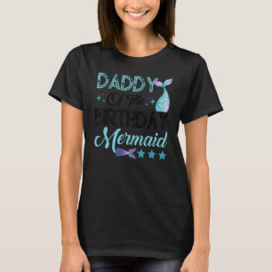 Camiseta Pai Da Família De Sereias De Aniversário