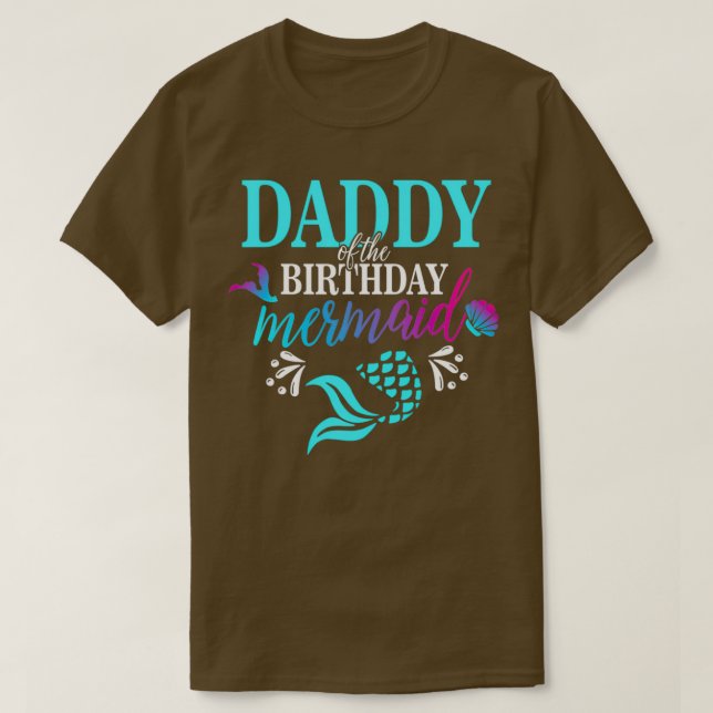 Camiseta Pai Da Família De Sereias De Aniversário T (Frente do Design)