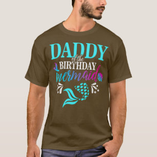 Camiseta Pai Da Família De Sereias De Aniversário T