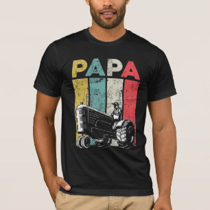 Camiseta Pai da Fazenda da Fazenda de Tratores Papa