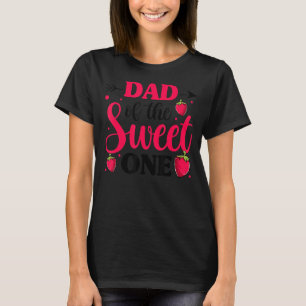Camiseta Pai Da Festa Da Família De Um Morango Doce